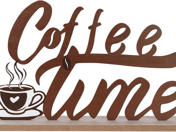 MEETYAMOR Coffee Bars Decor, Wood Metal Coffee Time Sign