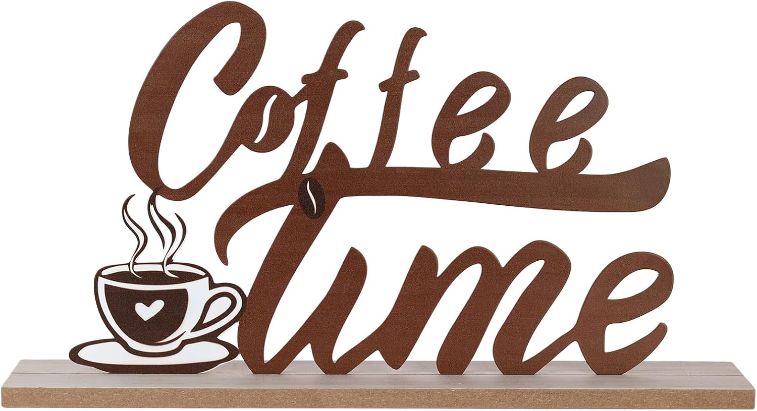 MEETYAMOR Coffee Bars Decor, Wood Metal Coffee Time Sign