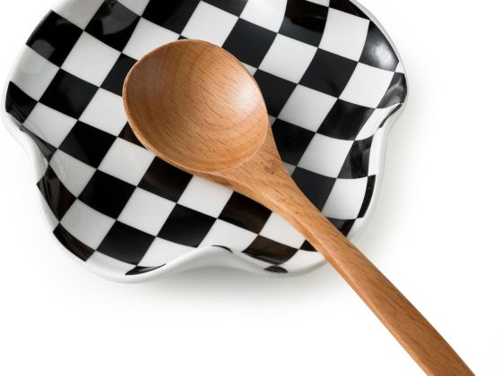 Miamolo Spoon Rest for Stove Top, 5.3in Checkered Spoon Holder