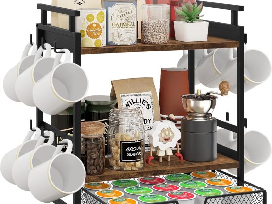 Coffee Bar Organizer, 3 Tier Coffee Station Organizer for