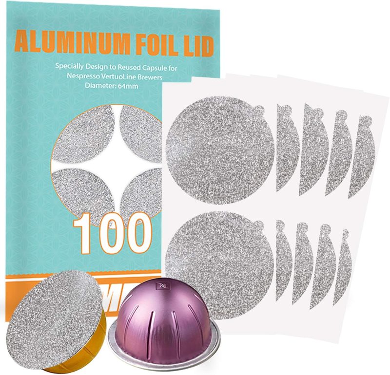 CAPMESSO Aluminum Foils Lids to Reuse Vertuoline Capsules Coffee
