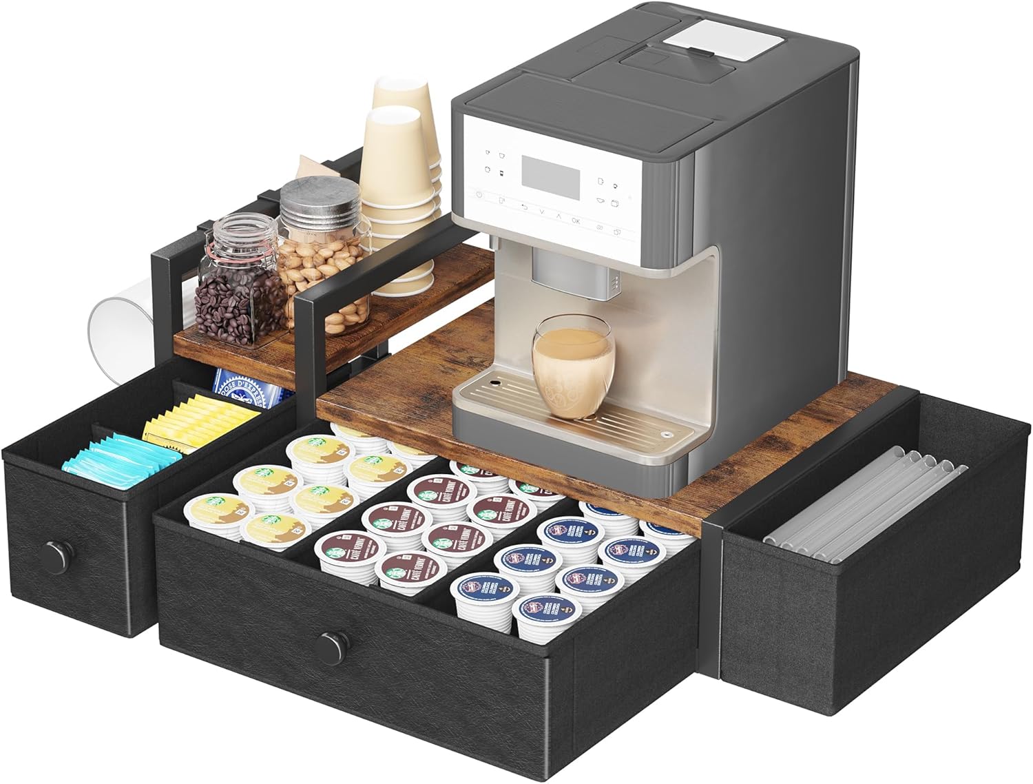 Homeiju Coffee Pod Drawers – K Cup Organizer, Nespresso Pods Holder