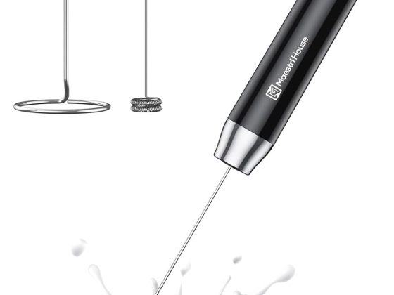 Maestri House Rechargeable Milk Frother with Stand, LunaFro