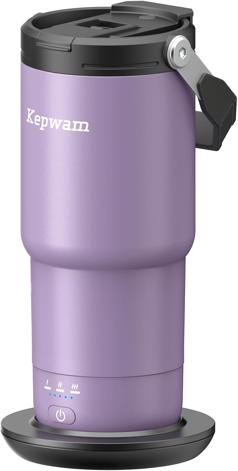 Kepwam Heated Coffee Mug Rechargeable T3, 20oz Self-Heating Travel