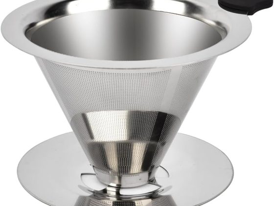 Stainless Steel Pour Over Coffee Dripper, Reusable Fine Mesh Filter