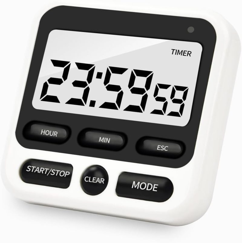 Digital Kitchen Timer with Mute/Loud Alarm,Count Up/Down, 24 Hour