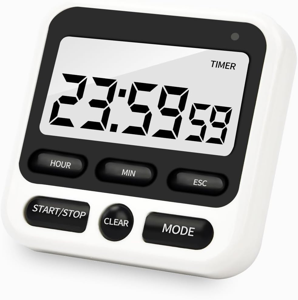 Digital Kitchen Timer with Mute/Loud Alarm,Count Up/Down, 24 Hour