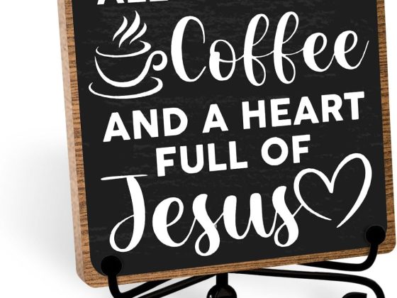 Toerifer Coffee Lover Gifts, Table Sign, Christian Decor, Rustic