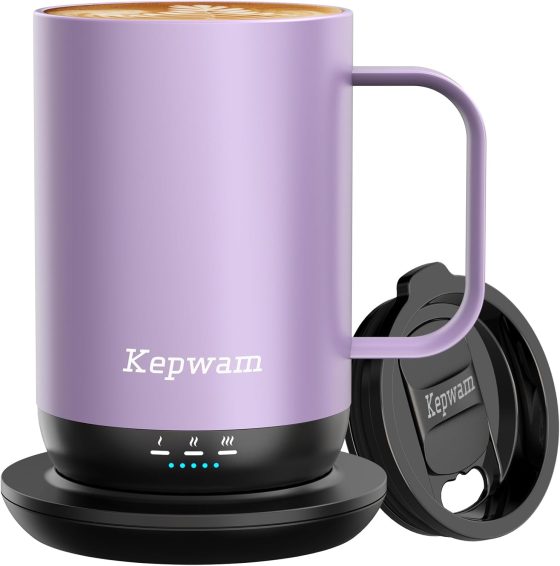 Kepwam Self-Heating Coffee Mug T1, 16oz Rechargeable Heated Coffee