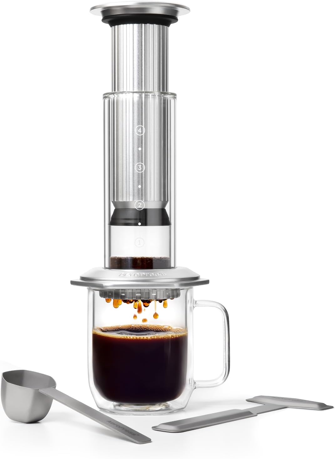 AeroPress Premium Coffee Press, Glass, Stainless Steel & Aluminum