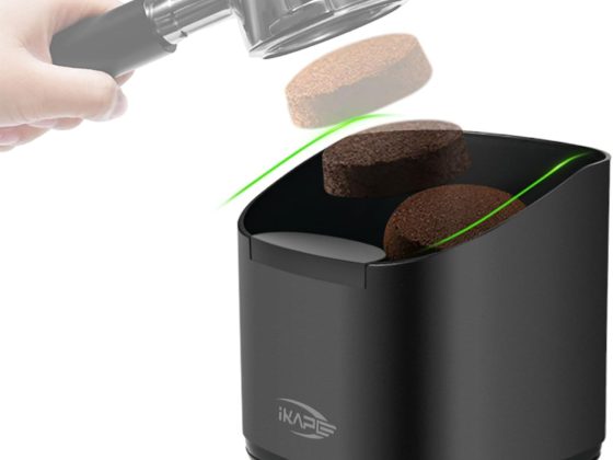 IKAPE Espresso Knock Box for Coffee Grounds, Barista Tool Enhanced