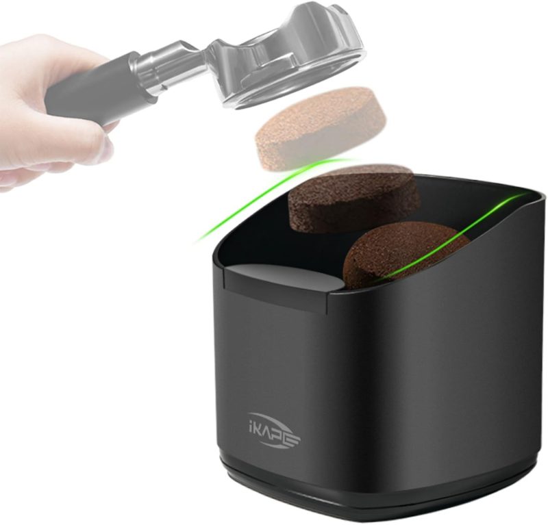 IKAPE Espresso Knock Box for Coffee Grounds, Barista Tool Enhanced