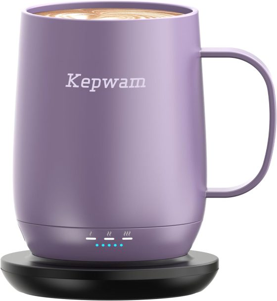 Kepwam Self Heating Coffee Mug T2, 16oz Smart Heated Coffee Mug,
