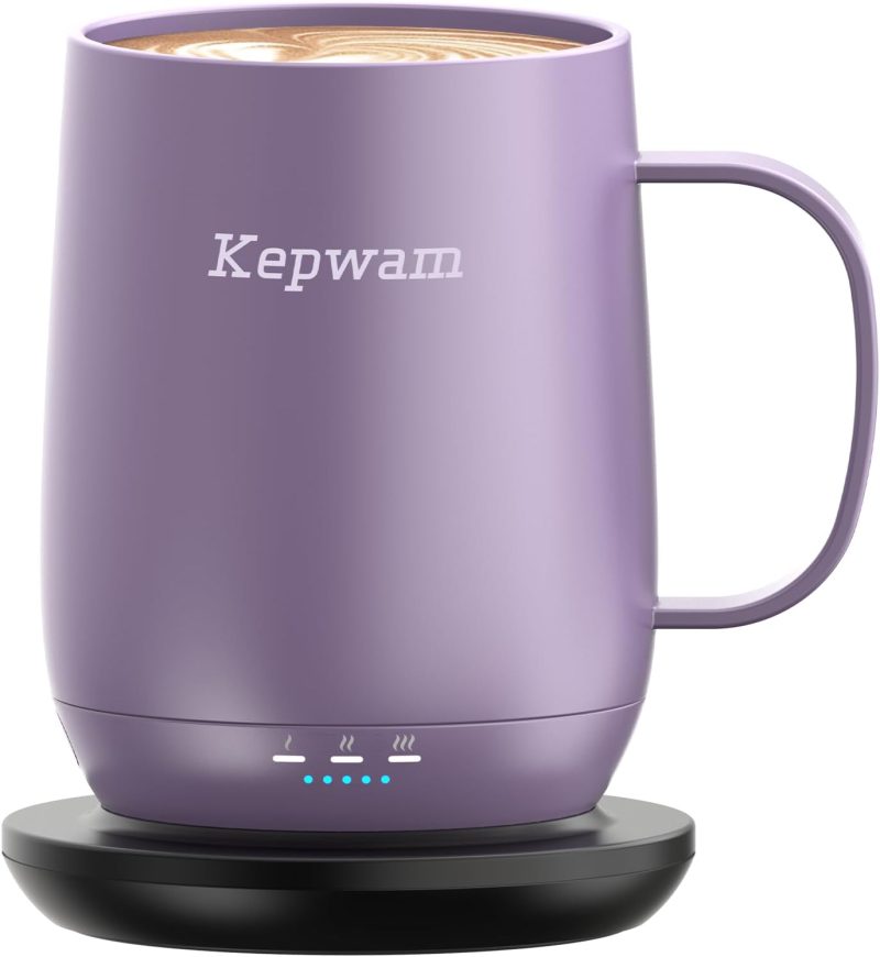 Kepwam Self Heating Coffee Mug T2, 16oz Smart Heated Coffee Mug,