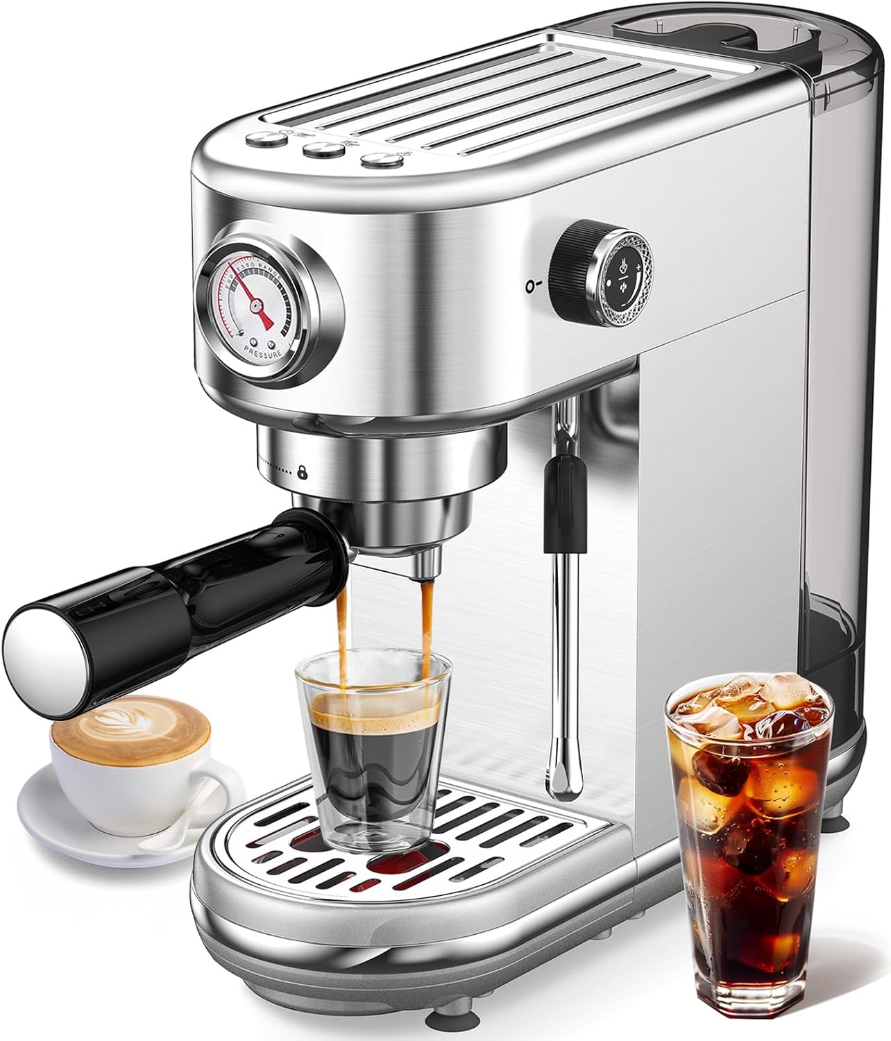 atatix Espresso Machine with Milk Frother, 20 Bar Pressure Espresso