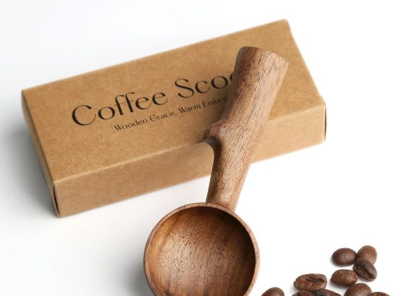 Walnut Coffee Scoop,Wooden Coffee Bean Measuring Spoon,5g