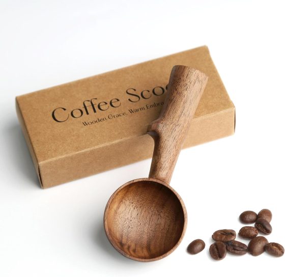 Walnut Coffee Scoop,Wooden Coffee Bean Measuring Spoon,5g