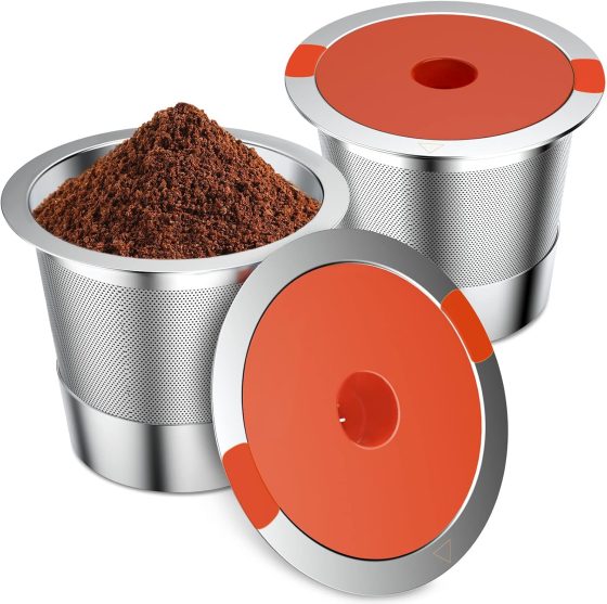 2 Pack Reusable K Cups coffee pods for Keurig 1.0 and 2.0:Stainless