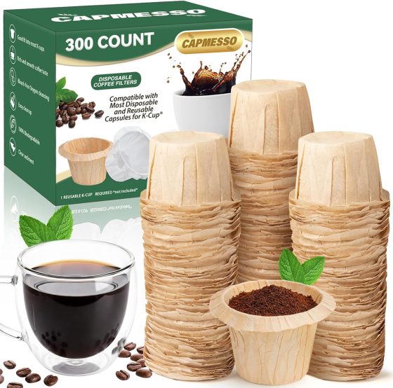 CAPMESSO Disposable Coffee Paper Filters Replacement Keurig Filter