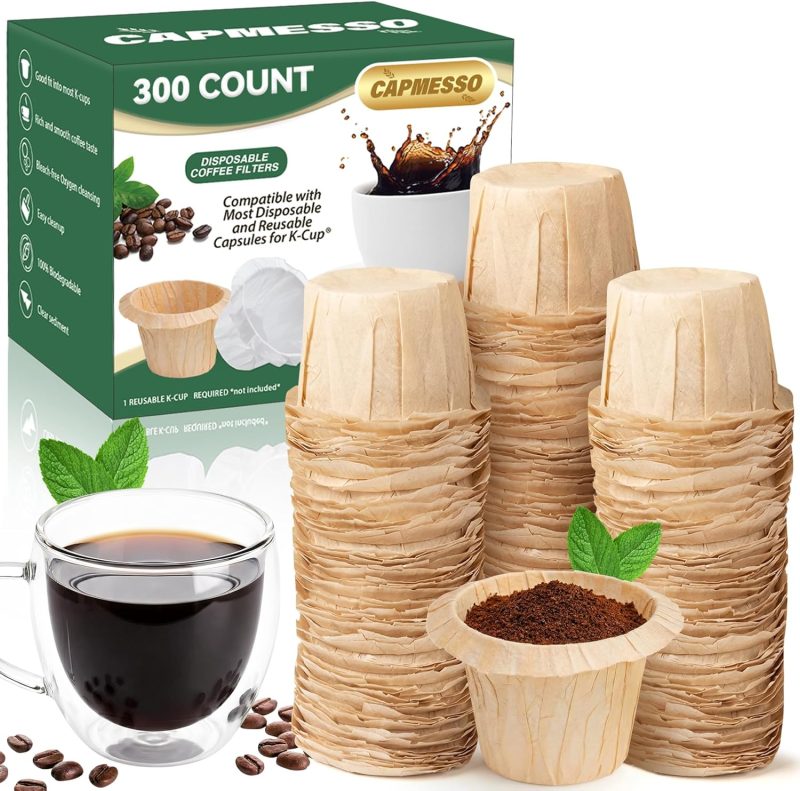 CAPMESSO Disposable Coffee Paper Filters Replacement Keurig Filter