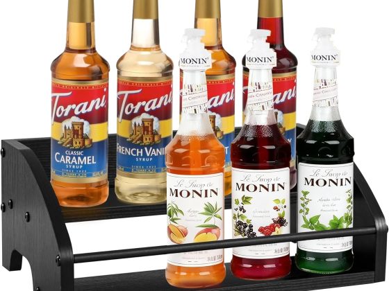 Mini Coffee Syrup Rack – Syrup Bottles Holder for Coffee Bar,