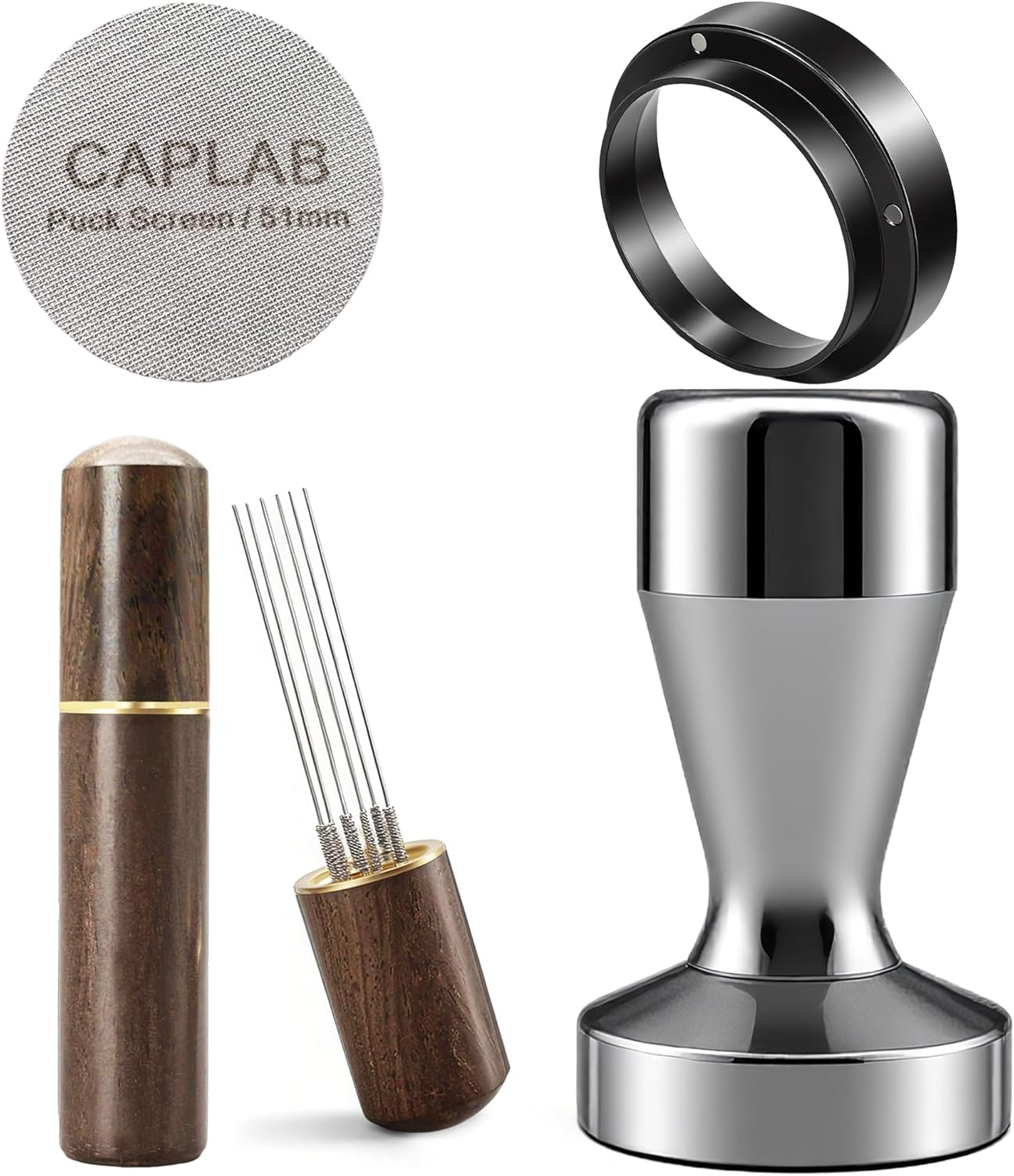 51mm Espresso Accessories Kit, Espresso Tamper Set with WDT Tool,