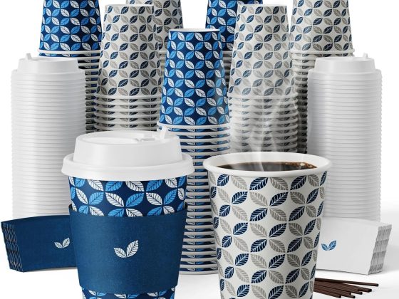 JOLLY CHEF 12oz Paper Coffee Cups 100 Pack, Disposable To Go Coffee