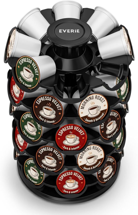 EVERIE Coffee Pod Carousel Organizer for Countertop, Holds 40