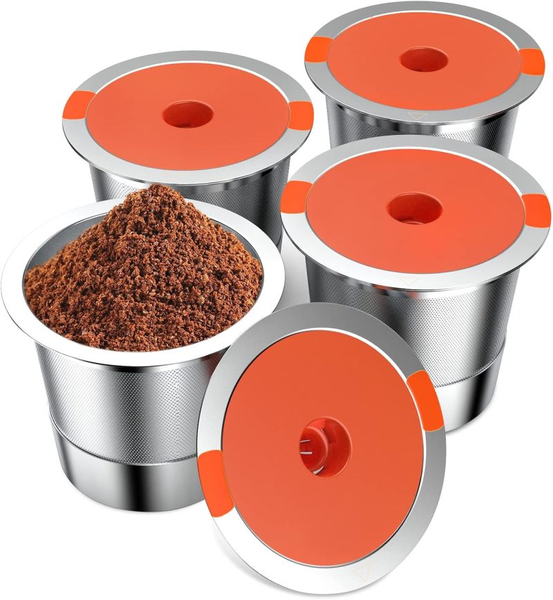 4 Pack Reusable K Cups coffee pods for Keurig 1.0 and 2.0:Stainless